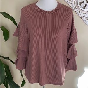 Dusty rose bell sleeve sweater